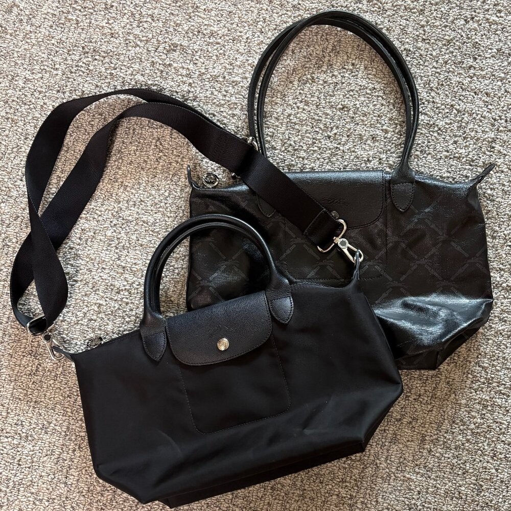 Lot of 2 Longchamp Black Planetes Bags